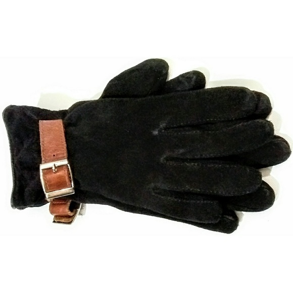 Grandoe Black Leather LambsWool Gloves Medium - Picture 2 of 8